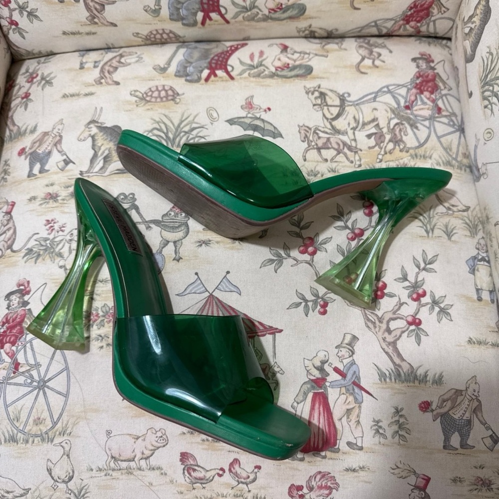 Steve Madden Green High-Heeled Mules